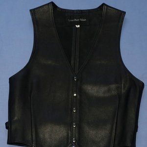 "Leather Man" Mens Leather Vest Small